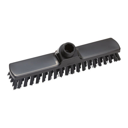 The WIPER ø 0.50 mm hard (280x50x26 mm) from Haug Bürsten KG is a black broom head with stiff bristles and a central handle attachment, ideal for tough cleaning tasks.