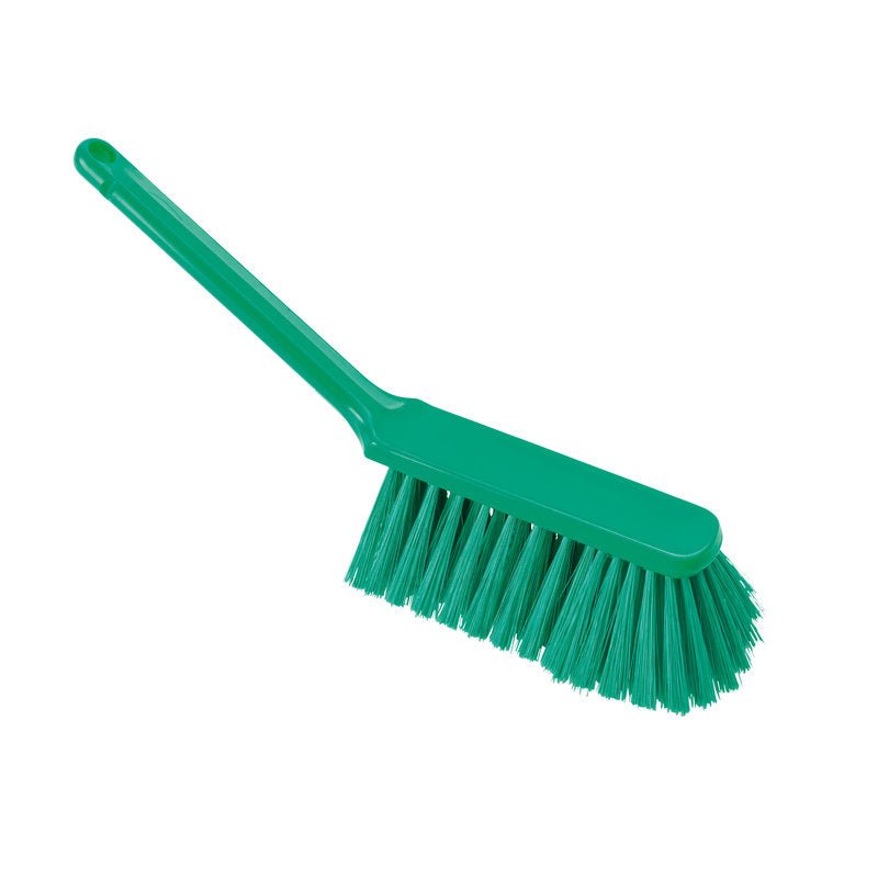 The HANDBESEN, SOFT, 310MM, UNSLOTTED from Haug Bürsten KG, a hand broom with soft bristles, ideal for cleaning tasks, is shown against a white background.