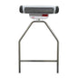 The Novocal infrared heater offers switchable radiant heat and temperature distribution and features a metal protective grid, two gray end caps, and a stainless steel frame with a V-shaped bracket.