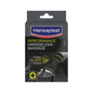 Packaging of the Hansaplast Performance Wrist Bandage by Beiersdorf AG with a black and yellow wrist bandage. The packaging features product details and brand logos, highlighting Dynamic Recovery Knit and active apparel.