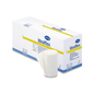 A box of Idealflex® light universal bandages from Paul Hartmann AG, with one roll partially unpacked at the front, highlighting the texture and shape of the product. The packaging is white and blue with text and brand details.