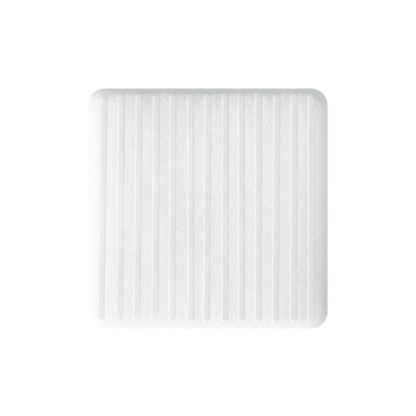 A white, rectangular air filter with vertical ribs, designed for Hartmann HydroClean® wound dressing, various sizes - 10 pieces by Paul Hartmann AG, isolated on white background.