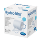A box of Hartmann Hydrofilm® roll by Paul Hartmann AG, a transparent film dressing. The packaging is predominantly white and light blue and displays the product name, application images, and size information.