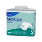 A pack of Hartmann MoliCare® Premium Elastic 5 drops diapers by Paul Hartmann AG in size L with a quantity of 30 and symbols for ergonomic fit on a light blue background.