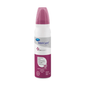 A bottle of protective skincare oil Hartmann MoliCare® Skin Skin Protector with a white body and pink cap and blue and black lettering stands upright on a white background.