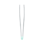 The Hartmann splinter forceps (Straight 9cm P25) from Paul Hartmann AG with light green rubber tip is depicted with the open ends facing upwards against a white background.