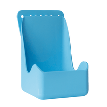 The Paul Hartmann AG wall holder hands, suitable for 500 ml bottles, blue, pack of 2 pieces, made of plastic with a high back and open front part; ideal for storing hand sanitizer; includes mounting material.