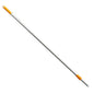 The Haug Alustiel 1450 mm ø 25MM from Haug Bürsten KG is a lightweight, ergonomic silver broom handle made of anodized aluminum tube, with a yellow plastic handle and versatile mounting surface, meeting HACCP standards for safety and hygiene.