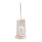 The Haug Bürsten round toilet set by Haug Bürsten KG is a white toilet brush set with a cylindrical holder and handle, perfect for toilet cleaning. The brush head stands upright in the holder and features a straightforward and practical design characteristic of the quality products from Haug Bürsten.