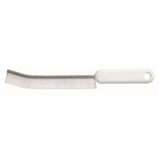 A narrow Haug joint brush from Haug Bürsten KG with a diameter of 0.40 mm, featuring hard bristles and measuring 228 x 12 x 16 mm, is ideal for cleaning tight spots and available in various colors.