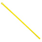 Against a white background appears a yellow broom handle from the company Haug Bürsten KG with a threaded end and hanging loop made of heat-resistant plastic handle. It is the Haug plastic handle ergonomic 1500 mm ø 32 mm.