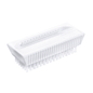 A Haug nail brush Double PBT from the brand Haug Bürsten KG features dense, heat-resistant PBT bristles and an extended upper handle. The rectangular brush is expertly crafted for effective surface scrubbing.