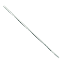 The Haug telescopic handle aluminum tube from Haug Bürsten KG is an extendable aluminum rod with a length of 1040 mm to 1750 mm and an outer diameter of 25/22 mm. It features a handle and the Haug plug-in system fastening mechanism for efficient cleaning or reaching high surfaces.