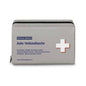 A rectangular, gray first aid bag with a black zipper. The bag bears the text "Holthaus Medical Klassik Verbandtasche", "Auto-Verbands-Tasche" and has a white cross with a red border on the right. At the top, it is labeled with the brand "Holthaus Medical GmbH & Co. KG", which complies with DIN 13164.