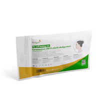 A package labeled „Hotgen Sars-CoV-2 Antigen Layman's Rapid Test CE0123 | Package (1 Test)“ for self-testing features green and orange accents and shows an image of a person. The „Hotgen“ logo is clearly visible in the upper left corner and identifies the test as a SARS-CoV-2 antigen test.