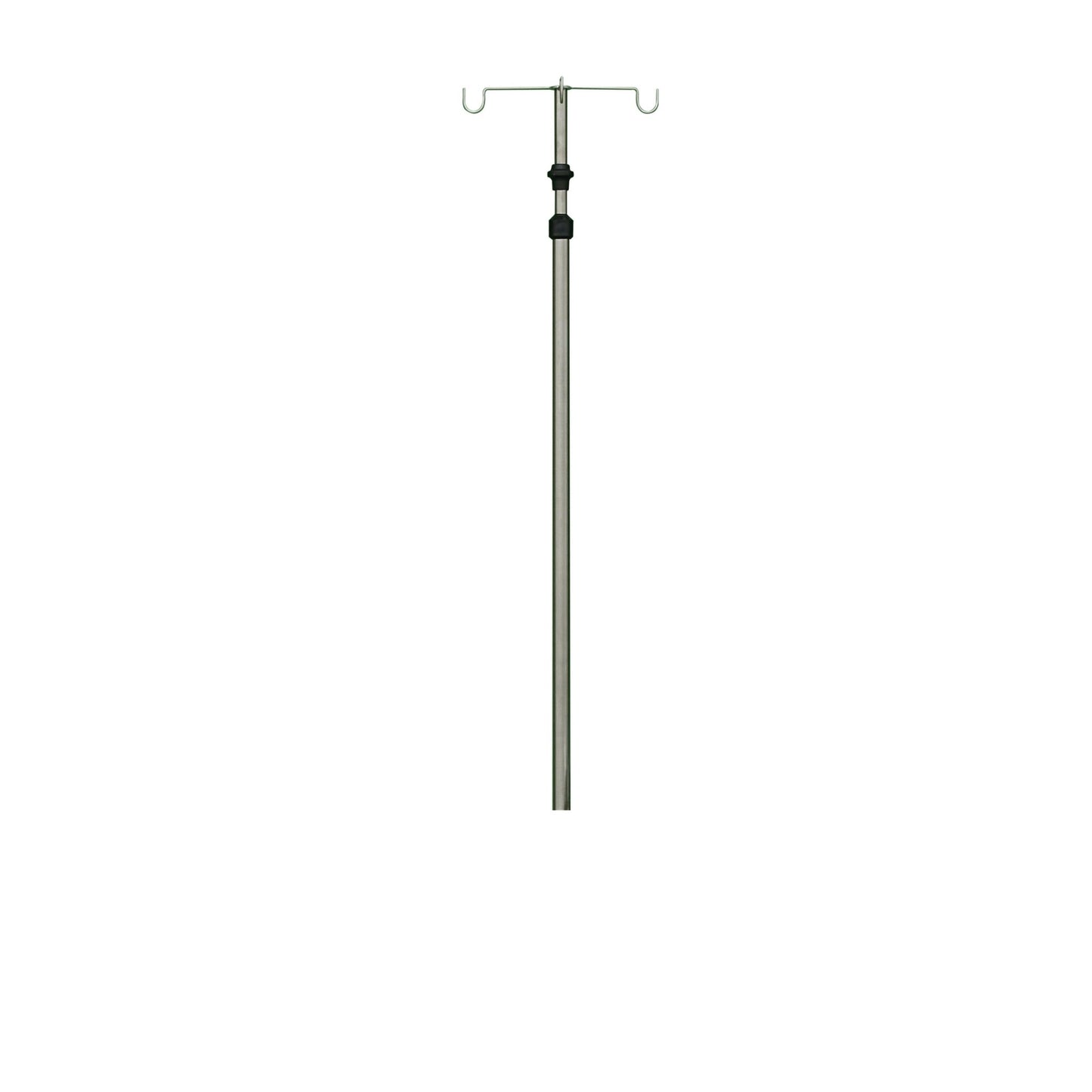 The Novocal infusion bottle holder is height-adjustable, features a stainless steel bottle cross for two bottles, and impresses with its simple, vertical design.