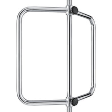 A disposable metal turnstile with a vertical rod and a square rotating arm, often equipped with the Novocal infusion pump holder for Novocal pumps, to securely fasten infusion pumps in public or commercial areas.