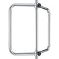A disposable metal turnstile with a vertical rod and a square rotating arm, often equipped with the Novocal infusion pump holder for Novocal pumps, to securely fasten infusion pumps in public or commercial areas.