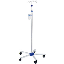 The Novocal infusion stand made of stainless steel (tube diameter 25/18 mm, one-hand safety height adjustment, package of 1 piece) offers reliability and comfort for medical applications.