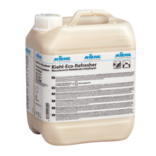 5-liter plastic container from Johannes Kiehl KG Kiehl-Eco-Refresher, a film-forming water-based wood care oil for floors, with handle, screw cap, and German instructions; carton contains 2 bottles.