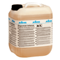 A 10-liter container made of translucent plastic with a white handle and black cap labeled "Kiehl Dopomat-intenso High-Performance Industrial Cleaner Concentrate" by Johannes Kiehl KG contains a multilingual instruction on the label.