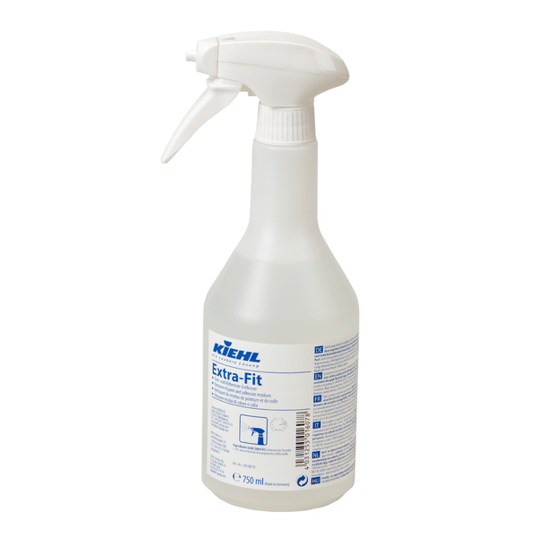 The Kiehl Extra-Fit Paint and Adhesive Residue Remover by Johannes Kiehl KG in the 750 ml spray bottle with a white trigger nozzle and multilingual label is designed for the effective removal of paint and adhesive residues. Available in cartons of 6 bottles.