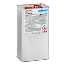 The Johannes Kiehl KG Kiehl-Wax-Ex wax remover 5 L (box with 2 bottles) is a rectangular metal container with a red lid and warning symbols, ideal for professional building cleaning and floor cleaning.