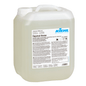 A 10-liter container of Kiehl Dopomat-Xtreme automatic cleaner for industrial floors from Johannes Kiehl KG made of transparent plastic bears a white label with product information and instructions for professional industrial cleaning.