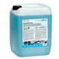 A 20-liter container made of transparent plastic, filled with blue liquid labeled "Kiehl ARCANDIS-Shine Neutral Rinse Aid" from Johannes Kiehl KG, with streak-free shine for dishwashing machines, product information, instructions for use, and care images.