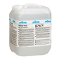 Large, semi-transparent plastic container with handle and screw cap, labeled "Kiehl Xon-forte Foam Cleaner for the Food Sector" by Johannes Kiehl KG. It contains a special cleaning foam for the food sector. Includes multilingual instructions.