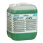 A large plastic bottle with Kiehl Spül-Blitz green hand dishwashing detergent from Johannes Kiehl KG, an environmentally friendly, biodegradable dishwashing detergent with a screw cap, handle, and detailed instructions on the label.