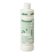 Johannes Kiehl KG Kiehl Pinoset perfume concentrate for sanitary rooms in the white 500 ml bottle with green label - ideal for sanitary rooms and effective odor neutralization. Available in a box with 12 bottles.