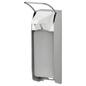 The Kiehl Ophardt ingo-man plus IMP T E/24 is a 1000 ml soap and disinfectant dispenser made of stainless steel with a short lever, digital cycle counter, and manual operation, suitable for public or commercial use with KIEHL Euroformat bottles. Brand: Johannes Kiehl KG.