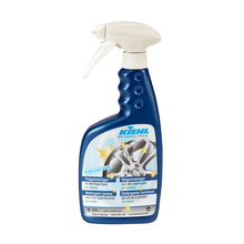 Blue 500ml spray bottle Kiehl wheel cleaner pH-neutral from Johannes Kiehl KG with white trigger and car wheel graphic on the label for effective and gentle wheel cleaning. Available as a carton (6 bottles).