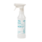 The Johannes Kiehl KG Sanikal 500 ml funnel bottle (white, blue text/icons) comes in a pack of 6 with 6 aerosol-free trigger sprayers and 6 spray caps. Ideal for cleaning and disinfection. Detailed information on the label.