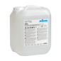 A 10-liter container made of transparent plastic with a white lid and the label "Kiehl Calinex Lime and Grease Remover" from Johannes Kiehl KG, with product information, application instructions, and safety instructions in multiple languages.