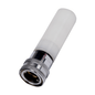 A close-up of a metal and white plastic adapter from Johannes Kiehl KG from the Kiehl foam attachment for LW FOC spray nozzle (1 piece), isolated on a white background.