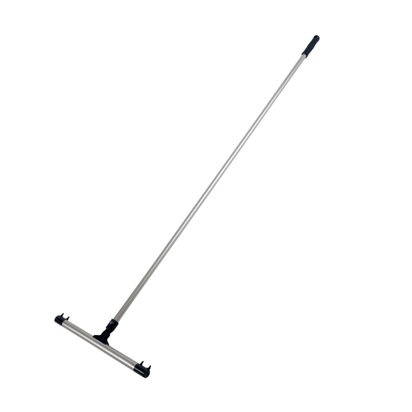 The Kiehl Wischwiesel for applying wood oil, without cover, 40 cm by Johannes Kiehl KG is ideal for large wood surfaces. Shown is 1 piece with a long handle and a flat rubber blade against a white background.