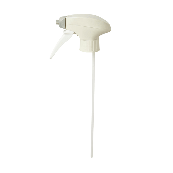 A gray Kiehl foam sprayer PCR trigger head with lock cap for 750 ml piston and 500 ml funnel bottle from Johannes Kiehl KG, compatible with type Xon-forte, Kiehl-Desisan, Blutoxol, and Kiehl-SanEco (pack of 6).