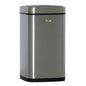 The Novocal Sensor Trash Can is an automatic 12-liter stainless steel trash can with an elegant, reflective silver surface and black lid, featuring hands-free operation and modern design. Brand: Novocal.