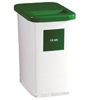 The Novocal plastic waste container is a white 50-liter waste container without a hinged lid, available in a pack of 1.