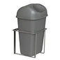The Novocal plastic waste container (9 liters, gray with lid) stands in a simple metal frame and offers an efficient solution for waste disposal.