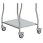 The Novocal plastic floor tray for four collectors - NW74 or NW84 (1 piece) features a sturdy metal cart base with four swivel casters, a flat shelf, and angled legs, perfect for waste storage. Brand: Novocal.