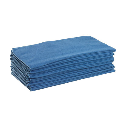 A neatly stacked pile of Kimtech® microfiber surface wipes in blue (1 box x 25 sheets) from Kimberly-Clark GmbH is depicted on a white background.