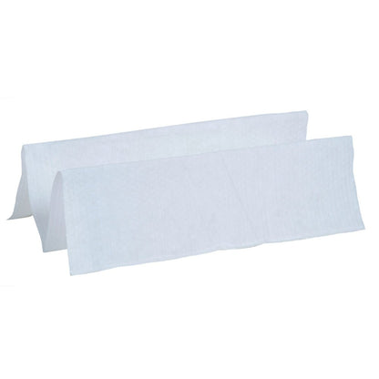 A stack of WypAll® X80 PowerClean cleaning cloths from Kimberly-Clark GmbH, white, quarter-folded (4 bags x 50 cloths), against a white background - ideal for demanding industrial cleaning.