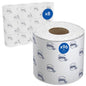 Pictured are eight packages of Kleenex® toilet paper small rolls from Kimberly-Clark GmbH, each with 12 white small rolls (250 sheets per roll) in branded packaging, totaling 96 rolls.