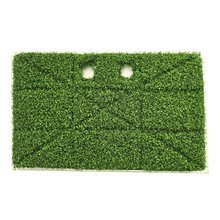 The Numatic International GmbH Grasspad 390x230 mm | 1 piece is a rectangular artificial grass mat with a durable, dense surface and two round holes on the top, depicted on a white background.