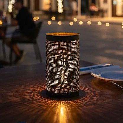 Papstar Securit® candle holder Ø 8 cm x 15 cm black/gold
