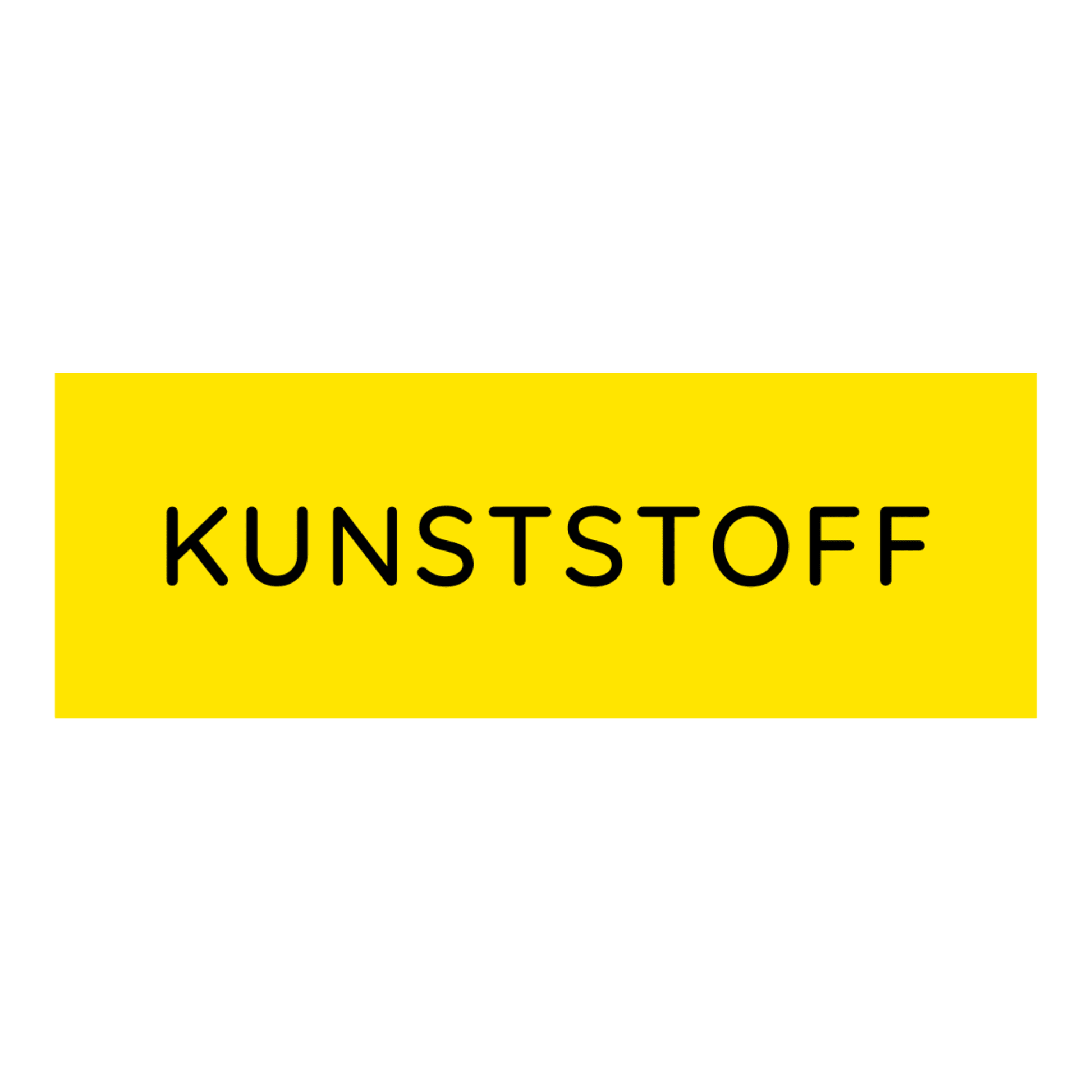 The Novocal colored recycling sticker small, with text: Plastic (Yellow) shows "PLASTIC" in black capital letters on a bright yellow background - perfect for clear waste separation. Pack (1 piece), Brand: Novocal.