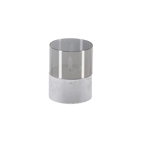Papstar Securit® LED candle Ø 8 cm gray "Gracia"